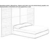 Wooden double bed with fabric headboard Vanatori