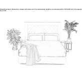 Leather double bed with a quilted headboard Bomlitz