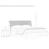 Double fabric bed with upholstered headboard Edington