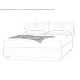 Double fabric bed with upholstered headboard Mondolfo