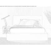 Leather double bed with upholstered headboard Rowhedge