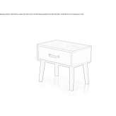 Walnut bedside table with drawers Becerril