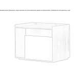 Square oak bedside table with drawers Cham