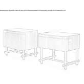 Rectangular wooden bedside table with drawers Llefia