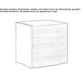 Rectangular bedside table made of wood and leather Mirabel