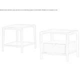 Square bedside table made of wood and glass Brynmawr