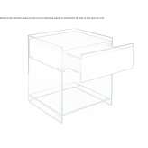 Wood and glass bedside table with drawers Hermon