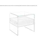 Bedside table made of wood and glass Finale