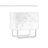 Rectangular bedside table with drawers Baille