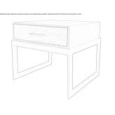 Square wooden bedside table with drawers Retz