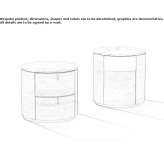 Wooden veneer bedside table with drawers Visina