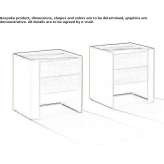 Rectangular bedside table with drawers Parkdale