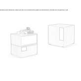 Square solid wood bedside table with drawers Panet