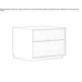 Rectangular bedside table in solid wood and iron with drawers Humniska