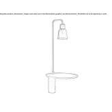 Wall-mounted bedside table with built-in lighting Belton