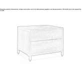 Bedside table in blockboard and solid wood with 2 drawers Humniska