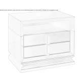 Rectangular ebony bedside table with drawers Herencia