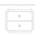 Glass bedside table with drawers Marcallo