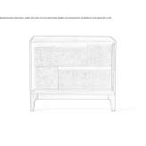 Rectangular walnut bedside table with drawers Hummelo