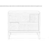 Rectangular walnut bedside table with drawers Hummelo