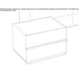 Rectangular bedside table with drawers Marstal