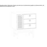 Rectangular MDF bedside table with drawers Sande