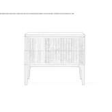 Prostokątny stolik nocny z litego drewna Weil