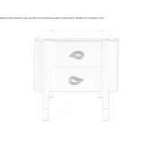 Wooden bedside table with drawers Chaville
