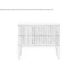 Rectangular bedside table made of solid wood Weil