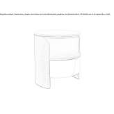 Round, wooden bedside table with drawers Romny