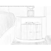 Oval, leather bedside table Leezdorf