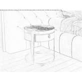 Round bedside table with drawers Corongo