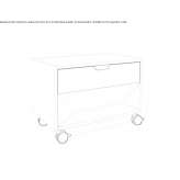 Bedside table on wheels Mikleus