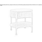 Oval bedside table made of wooden veneer Cerete