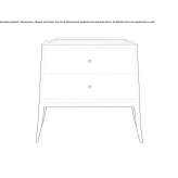 Rectangular mahogany bedside table with drawers Guemez