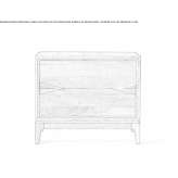 Solid wood bedside table with drawers Kelty