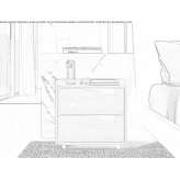 Bedside table with drawers made of melamine-coated chipboard Opeinde
