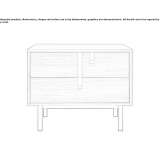 Rectangular wooden bedside table with drawers Oyon
