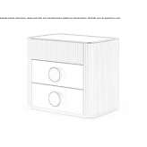Rectangular wooden bedside table with drawers Momence