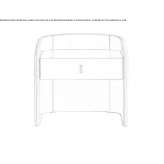 Rounded rectangular wooden bedside table with drawers Camon