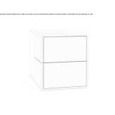 Square wooden bedside table with drawers Rouhling
