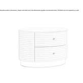 Oval bedside table with drawers Zena