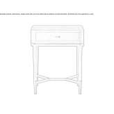 Prostokątny drewniany stolik nocny z szufladami Hepstedt