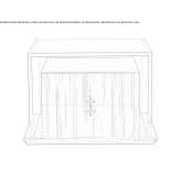 Rectangular bedside table in glass and wood veneer with drawers Debow