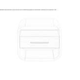 Prostokątny drewniany stolik nocny z szufladami Osimo