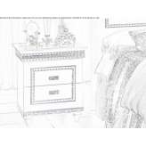 Rectangular bedside table with drawers Akron