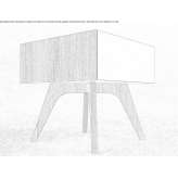Bedside table made of steel and wood Dross