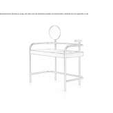 Tanned leather dressing table Echinos