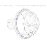 Brass furniture knob with Swarovski® crystals Golega