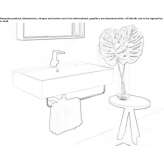 Rectangular ceramic washbasin mounted to the wall Emet